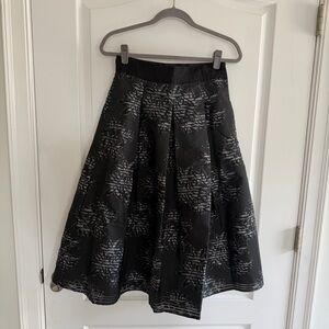White House Black Market Black and Silver A-Line Skirt